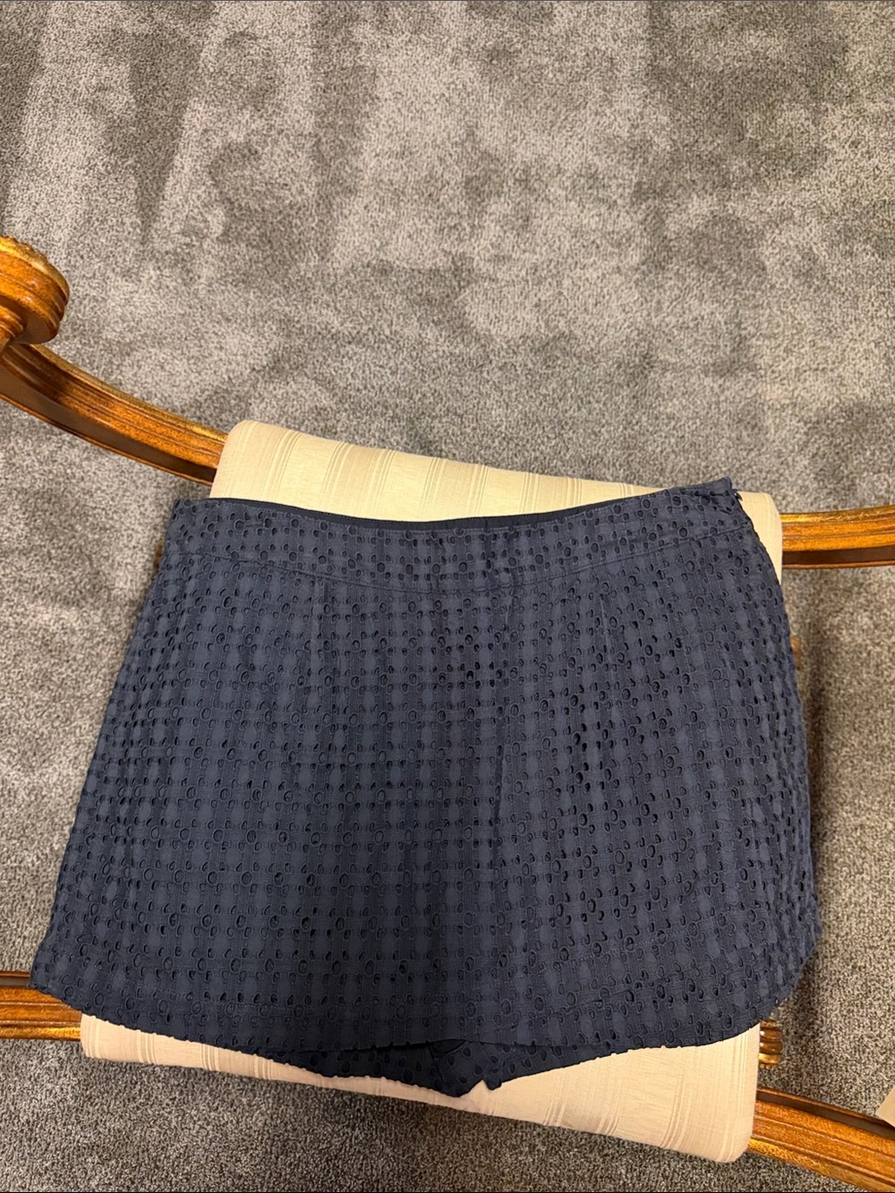 CAbi Navy Eyelet Mini Skort